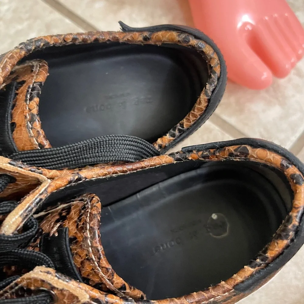 mens rag and bone Snake Skin Sneakers 37EU Or 7 US Lace Up‎ platform Laceup